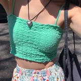 ブルー | キャミソール カップ付 キャミタンクトップ | shoppinggo