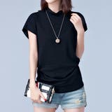 ブラック | Tシャツレディース ハイネックカットソー大きいサイズプチハイネック 伸縮性 | shoppinggo