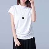 ホワイト | Tシャツレディース ハイネックカットソー大きいサイズプチハイネック 伸縮性 | shoppinggo
