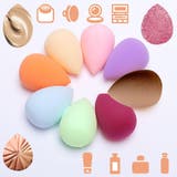セット | 3Dメイクアップスポンジ8個入り 水で膨らむ リキッドファンデーション | shoppinggo