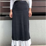 ブラック | スカート ロング  タイトスカート 切り替え 着痩せ オシャレ カジュアル  | shoppinggo