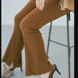 Aキャメル | レギンスパンツ レディース フレアリブパンツ | shoppinggo