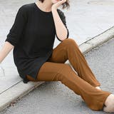 Bキャメル | レギンスパンツ レディース フレアリブパンツ | shoppinggo