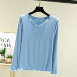 ブルー | VネックＴシャツ レディーストップス | shoppinggo