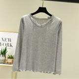 グレー | VネックＴシャツ レディーストップス | shoppinggo