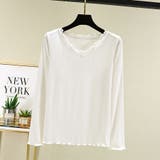 ホワイト | VネックＴシャツ レディーストップス | shoppinggo