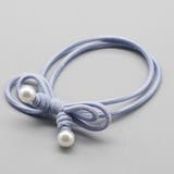 ライトブルー | ヘアゴム パール おしゃれ 2連髪留め ヘアアクセサリー リボン結び シンプル | shoppinggo