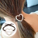 ハート | ヘアゴム パール おしゃれ ヘアアクセサリー リボン結び シンプル 髪留め | shoppinggo
