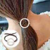 まる | ヘアゴム パール おしゃれ ヘアアクセサリー リボン結び シンプル 髪留め | shoppinggo