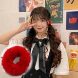 レッド | ヘアゴム シュシュ フワフワ フェイクファー | shoppinggo
