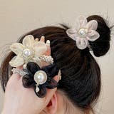 ピンク | ヘアゴム はな パール おしゃれ ブレスレット | shoppinggo