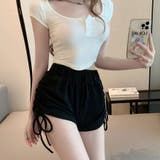 スウェットショートパンツ レディース サイドシャーリング | shoppinggo | 詳細画像3