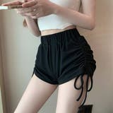 ブラック | スウェットショートパンツ レディース サイドシャーリング | shoppinggo