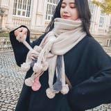 ベージュ | マフラー ロングマフラー 厚手 | shoppinggo