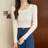 リブニット ラウンドネック 薄手 | shoppinggo | 詳細画像7 