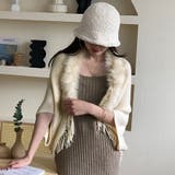 ストール ファー付きニットストール ポンチョ | shoppinggo | 詳細画像5