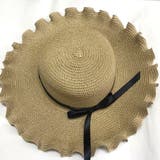 ブラウン | 帽子 レディース つば広 リボン付き 麦わらHAT 紫外線対策 UVカット | shoppinggo