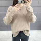 ベージュ(予約販売) | ニットセーター レディース 長袖 | shoppinggo