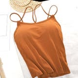 キャメル | 韓国ファッション 夏服 カップ付きキャミソール | shoppinggo