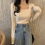 ベージュ | Uネックニットセーター  | shoppinggo