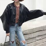 ジャケット 革ジャン レディースブルゾン | shoppinggo | 詳細画像13