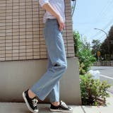 デニムパンツレディース ジーンズ 大きいサイズ ズボン 美脚効果 ワイドパンツ | shoppinggo | 詳細画像8 