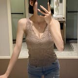 ブラウン | 夏服 総レースキャミソール カップ付 | shoppinggo