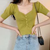 サマーニットトップス VネックTシャツ レディース | shoppinggo | 詳細画像15