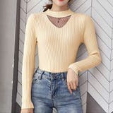 ベージュ | ニットトップス レディース 長袖 | shoppinggo