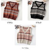 ベストVネック トップス ノルディック柄 韓国ファッション | shoppinggo | 詳細画像2 