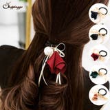 ヘアアクセサリー ヘアゴム 髪留め フラワー 小物雑貨 卒業パーティー 旅行 | shoppinggo | 詳細画像1 
