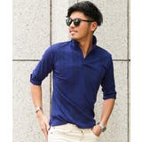 M.BLU(杢ブルー) | ポロシャツ メンズCavariAランダムテレコ七分袖ポロシャツ 全6色 | SILVER BULLET