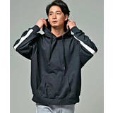 BLK(ブラック) | CavariA PUレザーライン入り長袖プルオーバービッグパーカー パーカー | SILVER BULLET