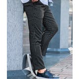 8(BLK STRIPE/ブラックストライプ) | テーパードパンツ メンズ ストレッチ | SILVER BULLET