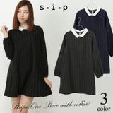 チョーク ストライプ柄 クレリックワンピース | s.i.p | 詳細画像2 