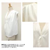 アクセサリー付ジョーゼットxカットスキッパーノースリブラウス プルオーバー | s.i.p | 詳細画像8