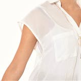 ネックレス付Eビエラフレンチスリーブスキッパータックブラウス/シャツ | s.i.p | 詳細画像5