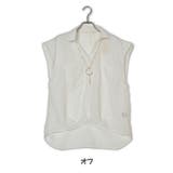 ネックレス付Eビエラフレンチスリーブスキッパータックブラウス/シャツ | s.i.p | 詳細画像9