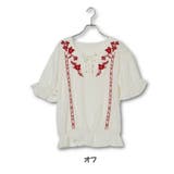 麻風ポリ刺繍レースアップブラウス/プルオーバー | s.i.p | 詳細画像9