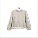 チュール刺繍レース裾スカラップスプチハイネックプルオーバー/ブラウス/トップス | s.i.p | 詳細画像11