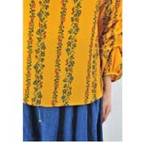 麻風ポリ花柄ストライプボリュームスリーブプルオーバー/ブラウス | s.i.p | 詳細画像8 