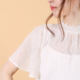 楊柳シフォンカットボイルプチハイネックフレアスリーブプルオーバー/ブラウス | s.i.p | 詳細画像6