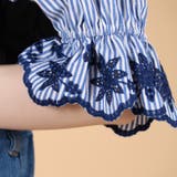 スカラップ刺繍キャンディースリーブ切り替えTシャツ/カットソー | s.i.p | 詳細画像6