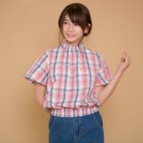 TCマドラスチェック裾シャーリングプチハイブラウス/プルオーバー | s.i.p | 詳細画像2