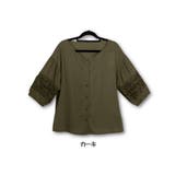 袖レース切り替えVネック前開きブラウス | s.i.p | 詳細画像11