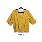 ブーケ柄Vネック裾シャーリング2WAYブラウス/プルオーバー/ブルゾン | s.i.p | 詳細画像15