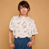 ブーケ柄胸チュールフレアスリーブ切替ブラウス | s.i.p | 詳細画像3 