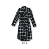 ネル起毛チェック柄共ベルト付きシャツワンピース | s.i.p | 詳細画像10