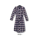 ネル起毛チェック柄共ベルト付きシャツワンピース | s.i.p | 詳細画像11
