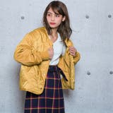 マスタード | ツイルキルティング袖ギャザーVネックブルゾン | s.i.p